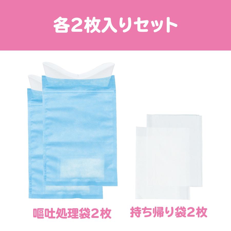 車内常備用品 防災グッズ ハローキティ 携帯エチケット袋 2個入り KT562 持ち帰り袋付き 800cc 素早く固める セイワ(SEIWA) 父の日｜carlife｜03