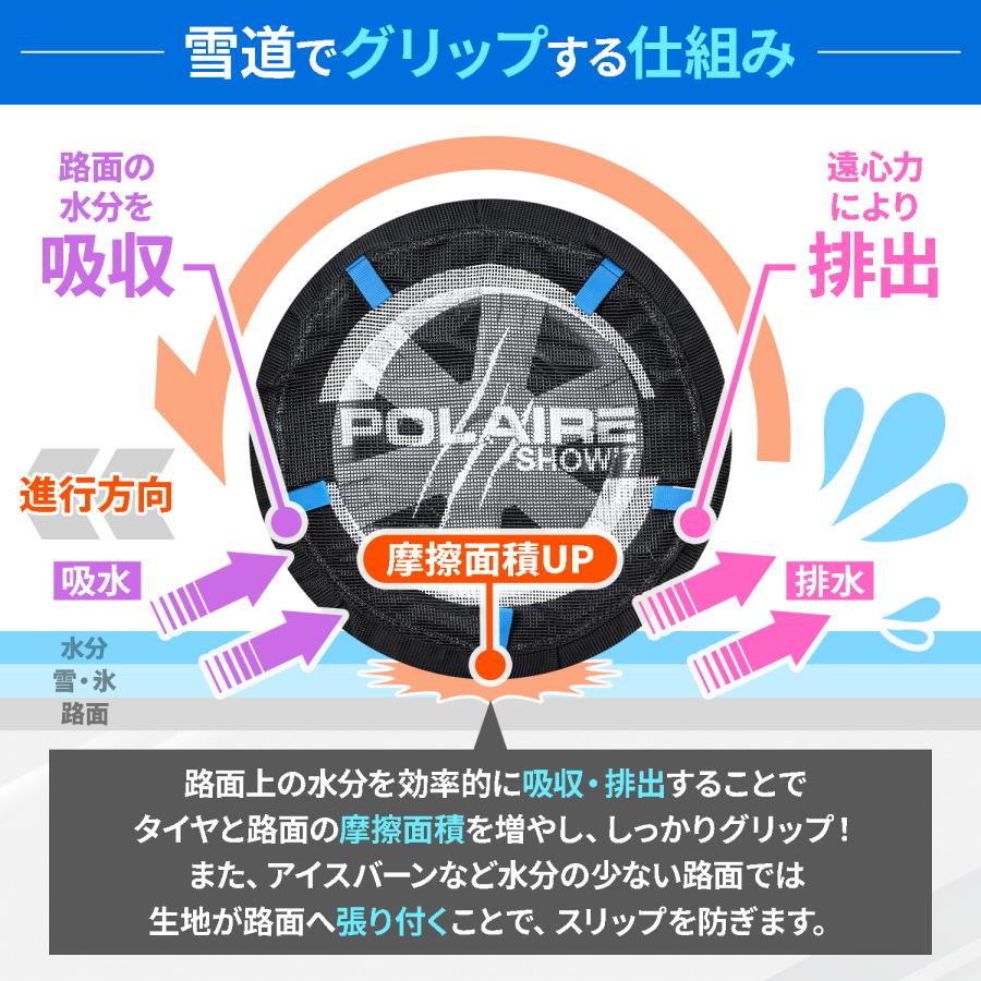 【正規品】スノーソックス 布製 タイヤチェーン 非金属 POLAIRE SHOW7 PS ショーセブン S10 高強度生地 欧州認証取得 チェーン規制対応 簡単装着 セイワ(SEIWA) | SEIWA | 09