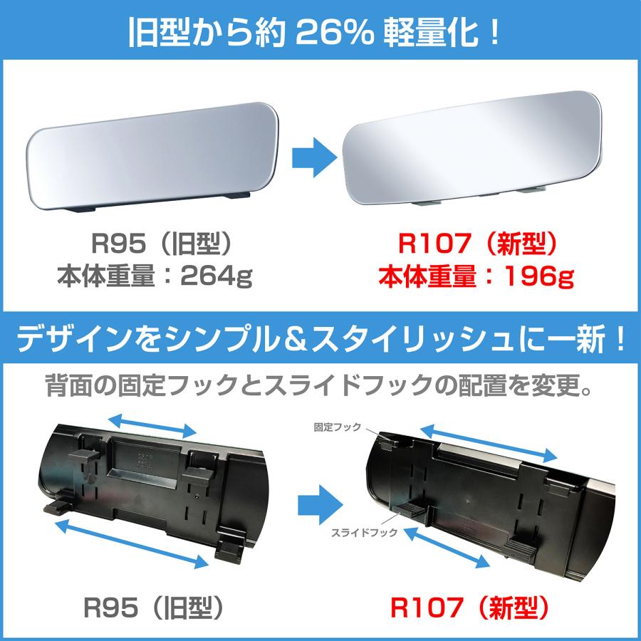 SEIWA（セイワ） 車用 ルームミラー フレームレスミラー 250PS 250mm