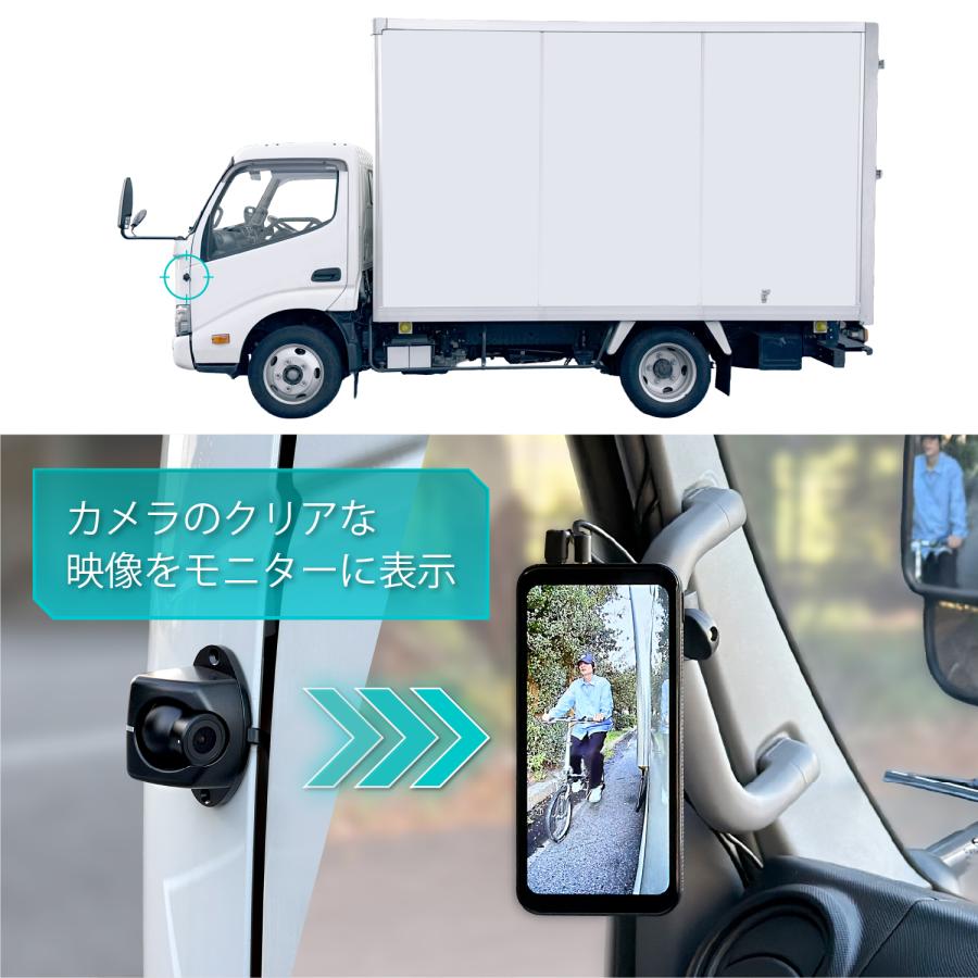 電子サイドミラー RAY30 グリップスマートドアミラー 24V車用 左後方の死角をカバー 112万画素タッチパネルモニター  アシストグリップ取付  セイワ(SEIWA) | PIXYDA | 01