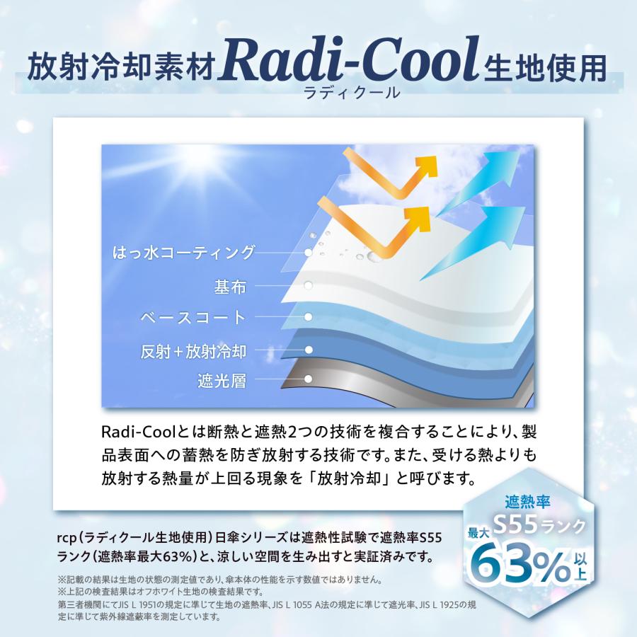 ラディクール Radi-Cool 日傘 晴雨兼用 軽量 折りたたみ傘 大きめ 100cm 逆戻り防止機能 遮熱 遮光 UVカット RCP10 SEIWA（セイワ）の画像