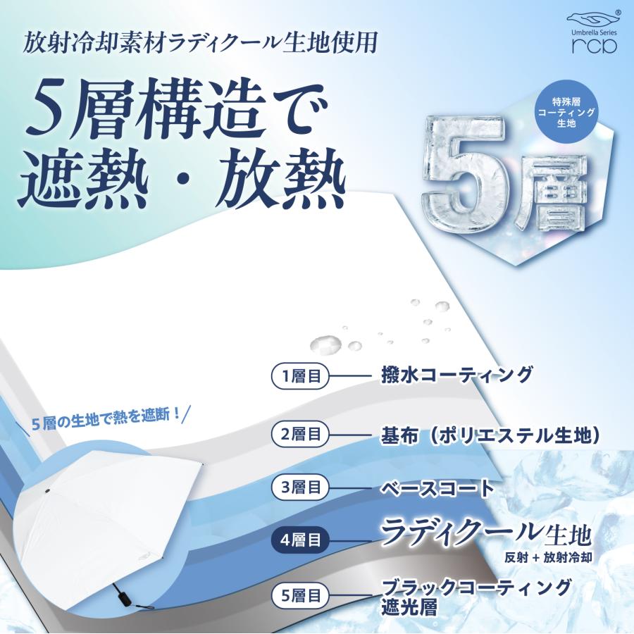 ラディクール 日傘 子ども傘 安全設計 反射テープ 窓付き ネームタグ 放射冷却 Radi-Cool 完全遮光 UVカット100% UPF50+ 遮熱63% 晴雨兼用 軽量 ホワイト RCP18 |  | 17