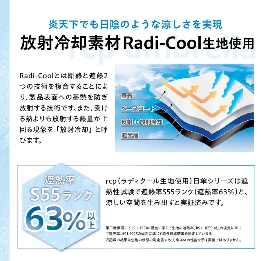 ラディクール Radi-Cool ゴルフ傘 日傘 晴雨兼用 長傘 直径120cm 大型 遮熱