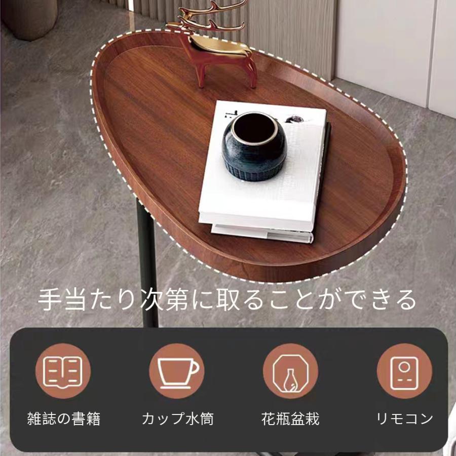 ナイトテーブル おしゃれ ベッド ソファ ベッドサイドテーブル スリム 木目調 木製 加湿器台 消毒液 スタンド アンティーク 【変色】 北欧