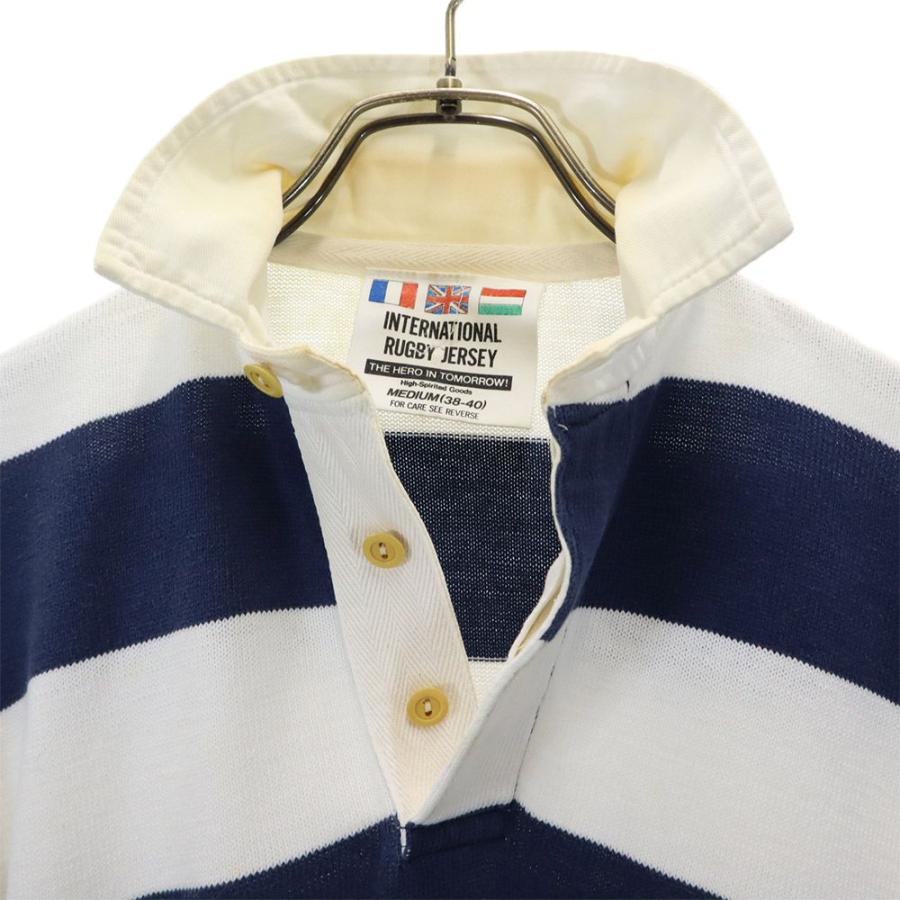 INTERNATIONAL RUGBY JERSEY ボーダー柄 ラグビー 長袖 ラガーシャツ M ネイビー×ホワイト ニット ジャージ メンズ 古着 中古 |  | 04