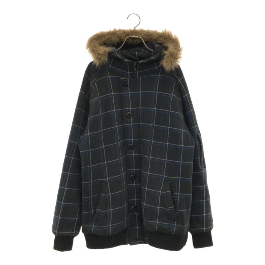 WOOLRICH（ウールリッチ） チェック ファーフード 中綿ジャケット L 