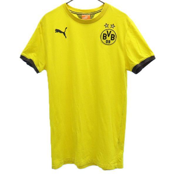 PUMA プーマ ボルシアドルトムント ロゴワッペン 半袖 Tシャツ S イエロー クルーネック メンズ 古着 中古 | PUMA