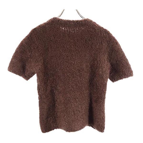 ジバンシィ ショート丈 ニットカーディガン セーター 半袖 S ブラウン 茶 GIVENCHY - ジバンシィ ショート丈 ニットカーディガン セーター 半袖