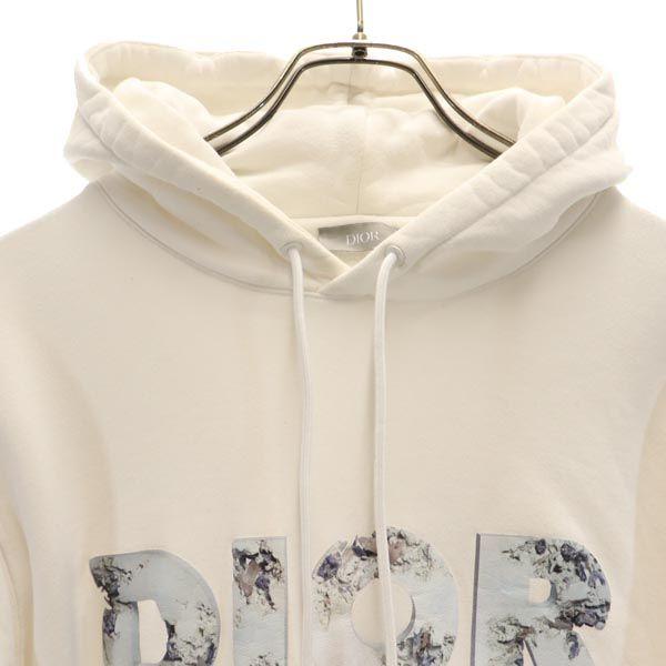 Dior ディオール プリント 長袖 スウェットパーカー L ホワイト 裏起毛