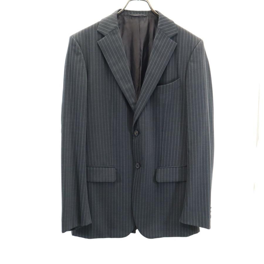 JIL SANDER ジルサンダー テーラーメイド ストライプ スーツ 上下セットアップ 48 グレー系 ボタンフライ メンズ 古着 中古_2