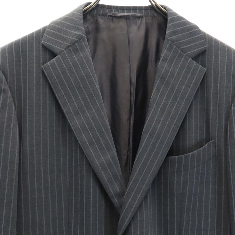 JIL SANDER ジルサンダー テーラーメイド ストライプ スーツ 上下セットアップ 48 グレー系 ボタンフライ メンズ 古着 中古_3