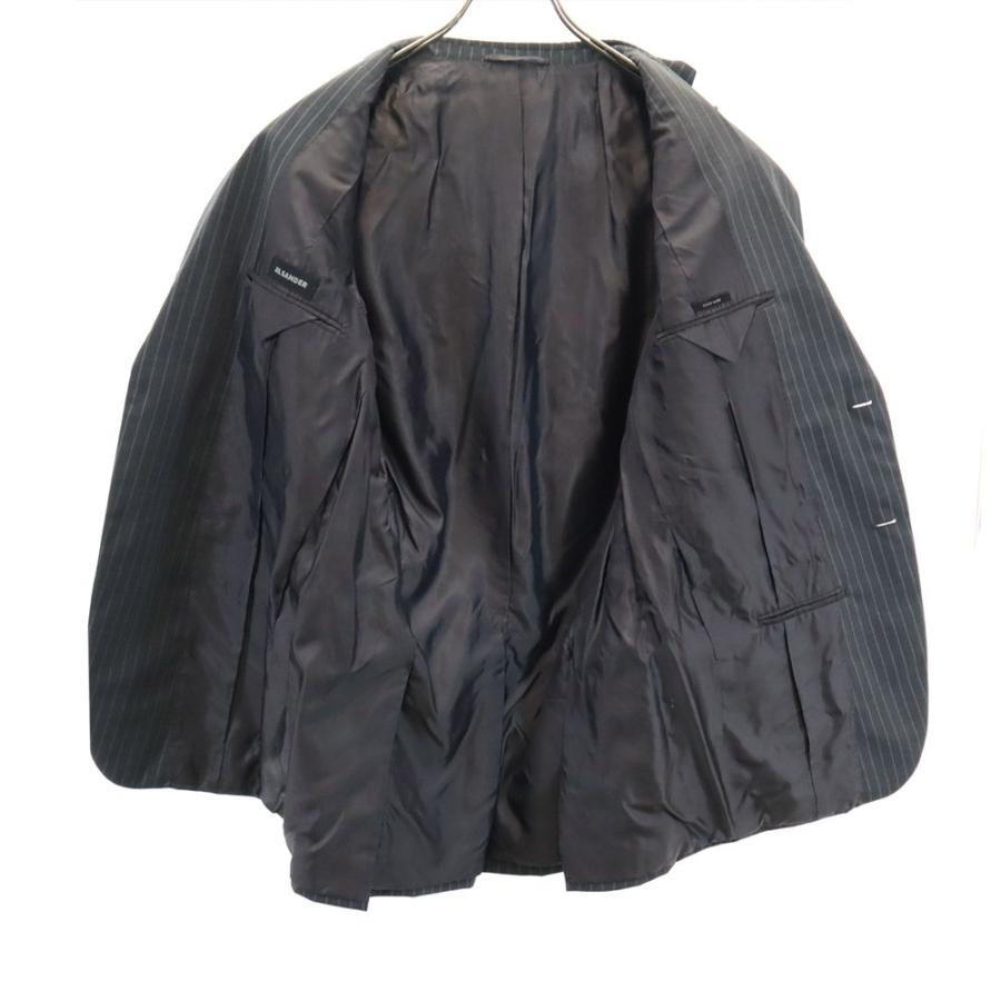JIL SANDER ジルサンダー テーラーメイド ストライプ スーツ 上下セットアップ 48 グレー系 ボタンフライ メンズ 古着 中古_5