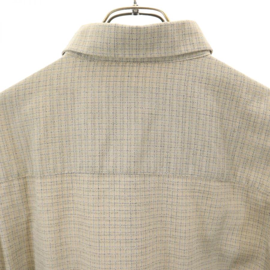 90s YSL イヴ サンローラン チェック織柄 ロゴ総柄 長袖 シャツ Yves Saint Laurent（イヴ・サンローラン） 90s オールド チェック柄