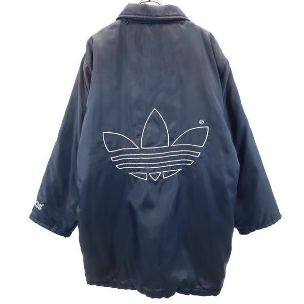 アディダス 80s ヴィンテージ トレフォイルロゴ ベンチコート M ネイビー  裏キルティング メンズ adidas（アディダス） 80s ヴィンテージ トレフォイルロゴ ベンチ