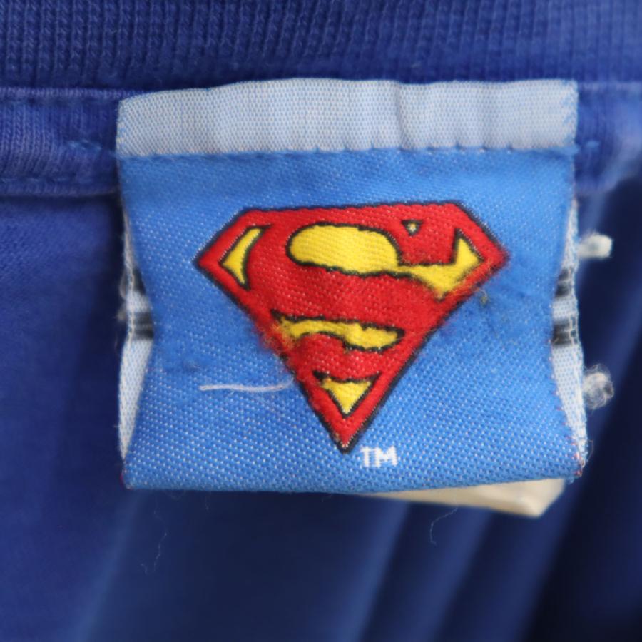 SUPERMAN スーパーマン 半袖 Tシャツ ブルー メンズ 古着 中古