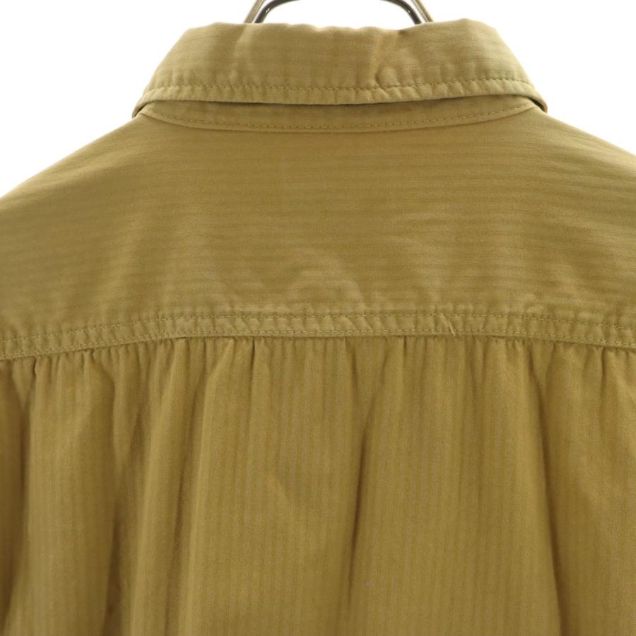 CALEE ベージュ XL シャツ ストライプ CALEE（キャリー） 日本製 ストライプ柄 長袖 シャツ L ベージュ系