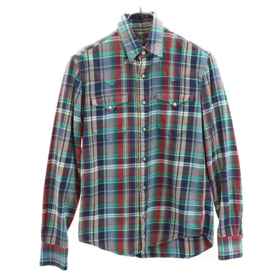 ダブルアールエル チェック柄 長袖 ウエスタンシャツ 2 グリーン 他 RRL RALPH LAUREN ラルフローレン レディース RRL Ralph Lauren（ダブルアールエル） RRL チェック柄 長袖