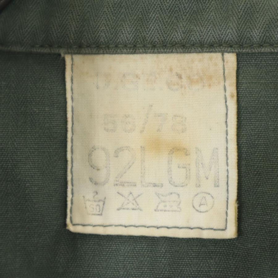 70s ヴィンテージ ミリタリージャケット 92LGM カーキ FRENCH ARMY フィールド ヘリンボーンツイル メンズ 古着 中古 【ファーイースト】