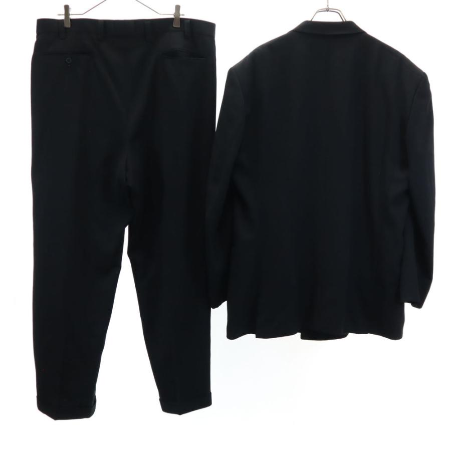 モルトブラボー ジャンニ・ヴェルサーチ生地 ダブル スーツ 上下セットアップ チャコールブラック ｘ GIANNI VERSACE メンズ 古着 中古_1
