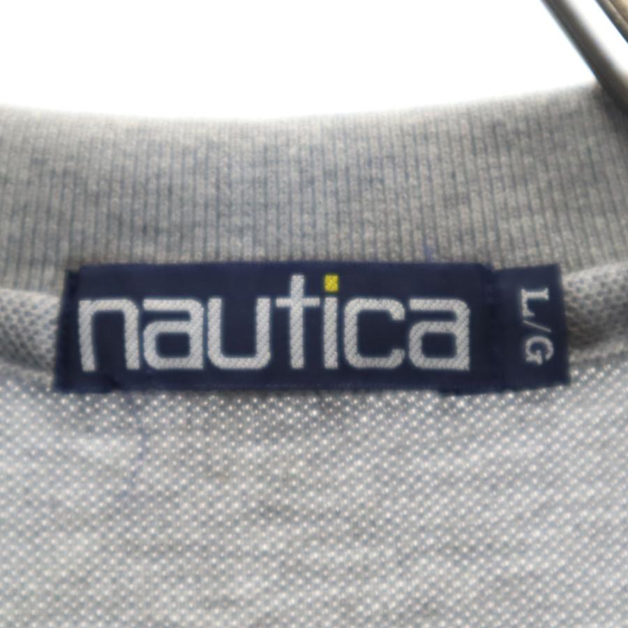 NAUTICA（ノーティカ） 90s オールド 半袖 ポロシャツ L グレー 鹿の子