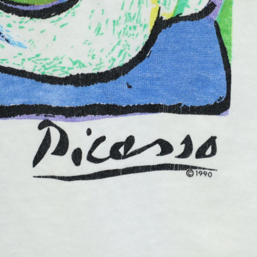 ピカソ 90s USA製 アートプリント 半袖 シングルステッチ Tシャツ L 