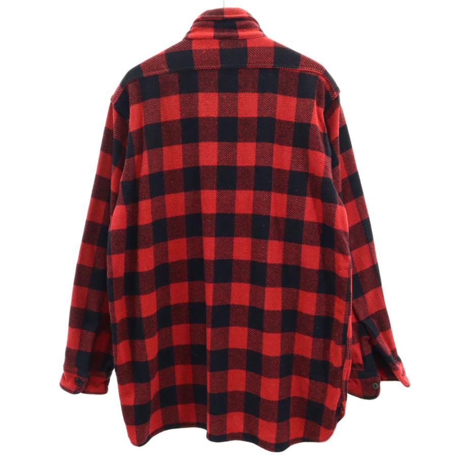 パワーハウス 60s 70s バッファローチェック 長袖 ヘビーネル シャツ レッド Powr House オールド ヴィンテージ マチ付き メンズ パワーハウス 60s 70s バッファローチェック 長袖 ヘビーネル シャツ