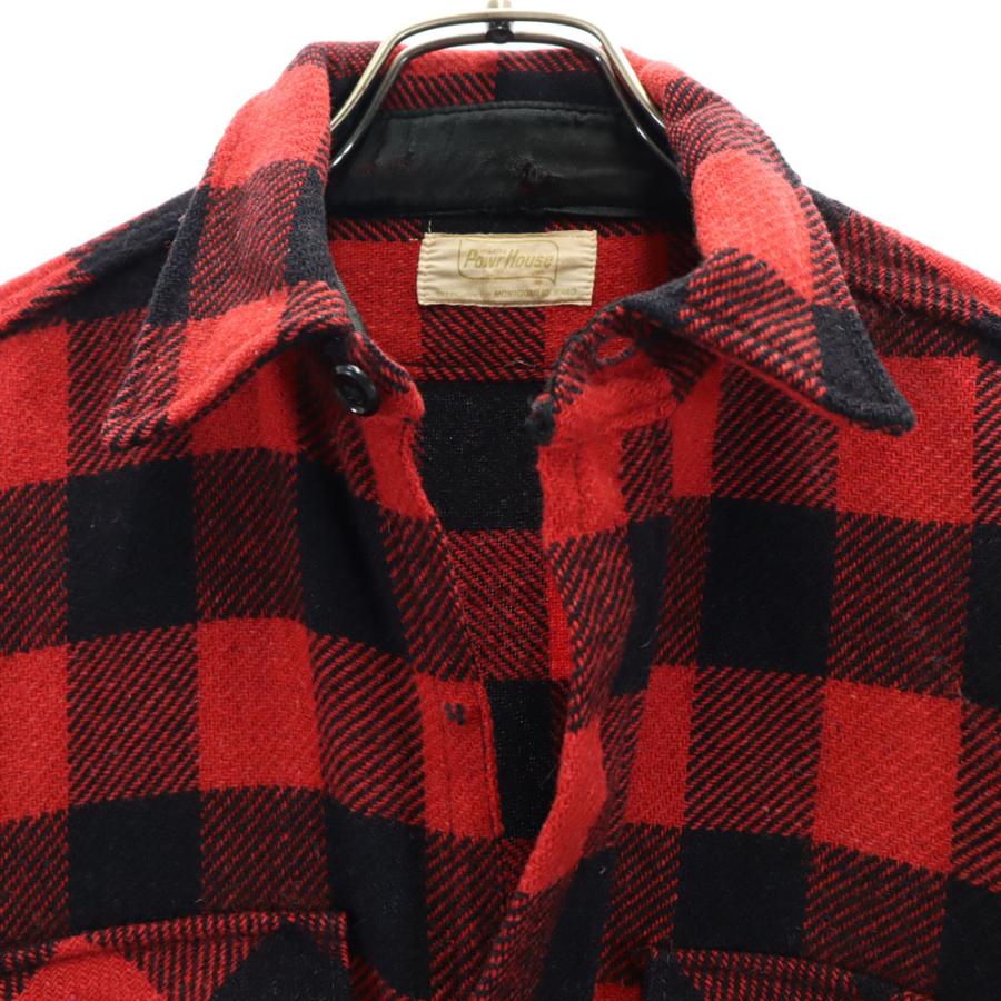 パワーハウス 60s 70s バッファローチェック 長袖 ヘビーネル シャツ