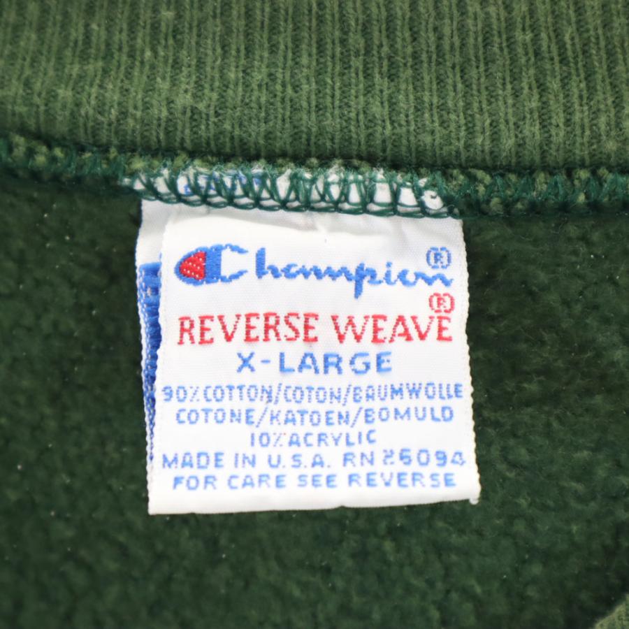 Champion チャンピオン 90s リバースウィーブ USA製 オールド 刺繍タグ カレッジ 長袖 スウェット トレーナー XL REVERSE WEAVE 裏起毛 レディース 古着 中古_6