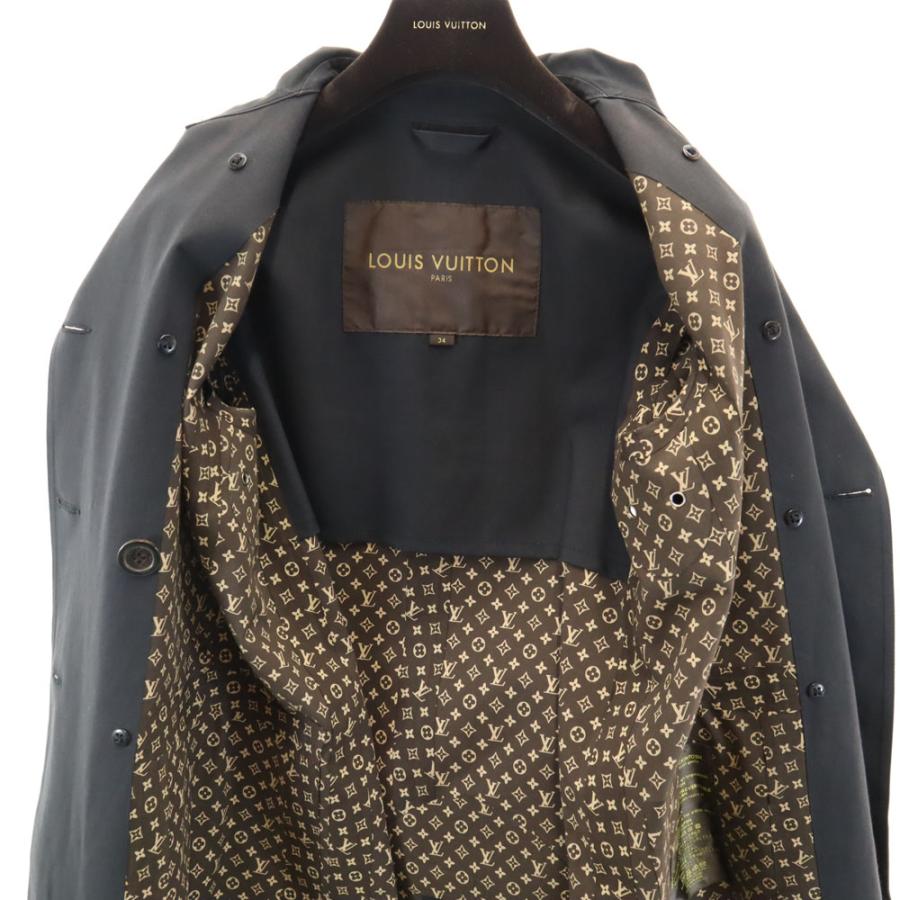 LOUIS VUITTON ルイヴィトン スコットランド製 マッキントッシュ トレンチコート 34 チャコールブラック カバー付き レディース 古着 中古の画像