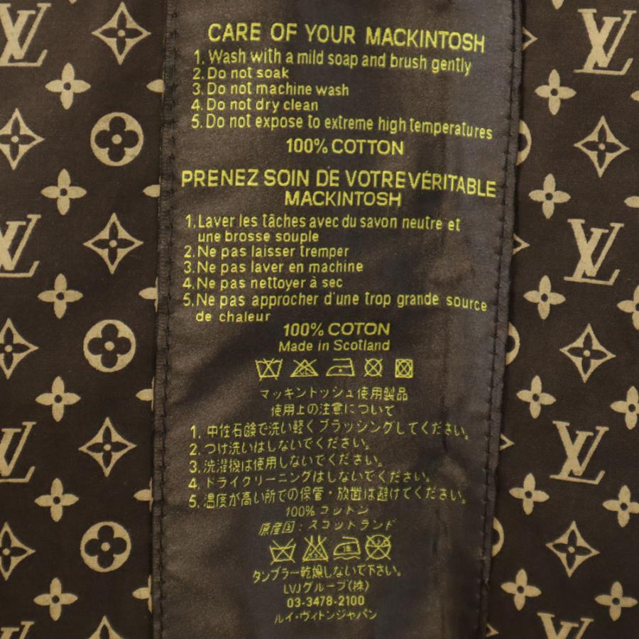 LOUIS VUITTON ルイヴィトン スコットランド製 マッキントッシュ トレンチコート 34 チャコールブラック カバー付き レディース 古着 中古の画像