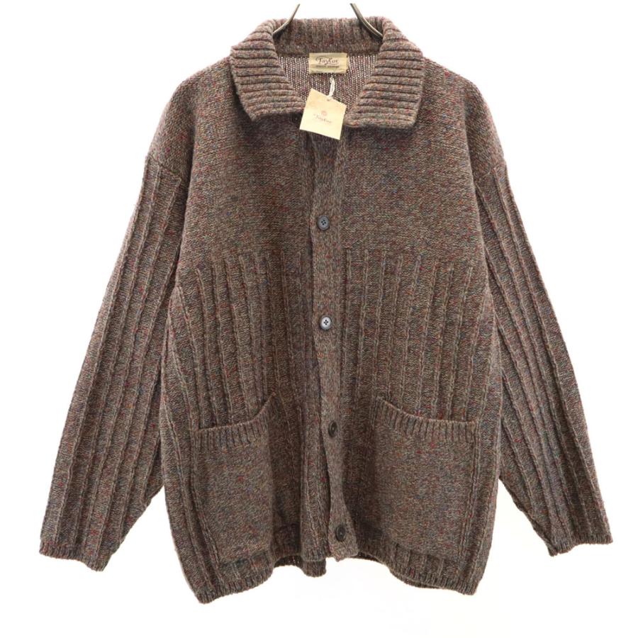 未使用 Taylor アイルランド製 長袖 ニットカーディガン M ブラウン