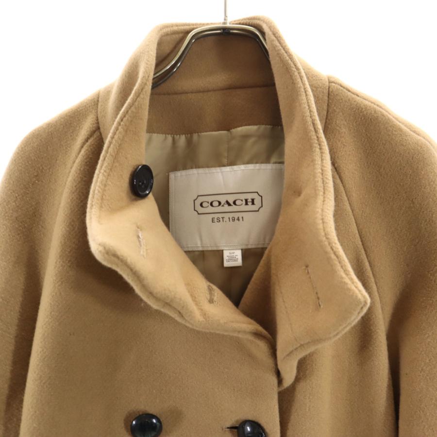 COACH（コーチ） 7分袖 ウールコート S ベージュ レディース 古着 中古