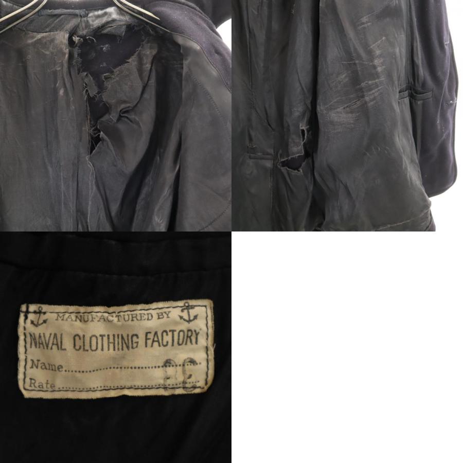 アメリカ海軍 40s 10ボタン ヴィンテージ NAVAL CLOTHING FACTORY メルトン ピーコート 38 ブラック系 US NAVY メンズ US NAVY アメリカ海軍 40s 10ボタン ヴィンテージ NAVAL CLOTHING