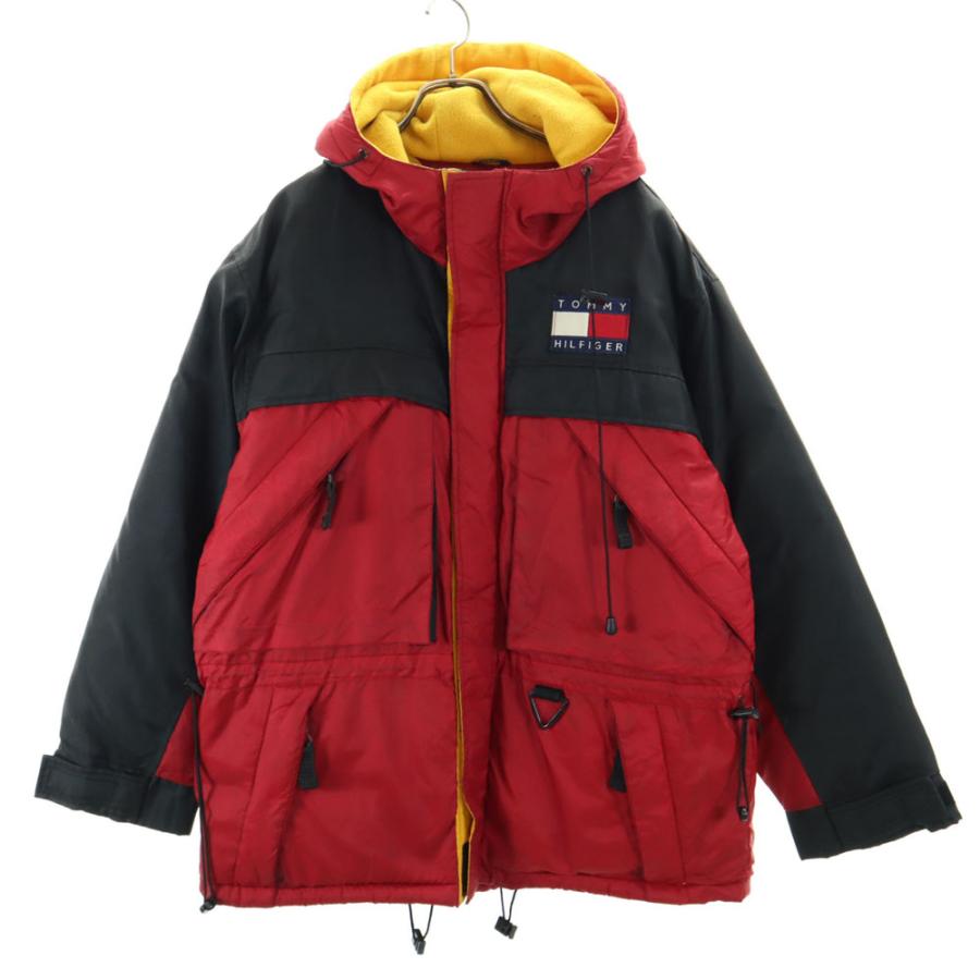 トミーヒルフィガー 90s オールド フラッグタグ ダウンジャケット M レッド 他   フーディー アウトドア メンズ TOMMY HILFIGER（トミー・ヒルフィガー） 90s オールド フラッグタグ