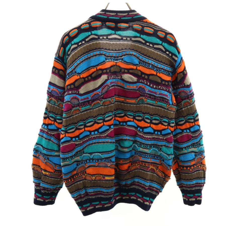 COOGI クージー 90s オールド オーストラリア製 総柄 長袖 Vネック 3D