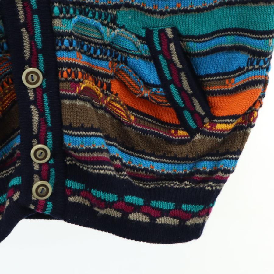 COOGI クージー 90s オールド オーストラリア製 総柄 長袖 Vネック 3D