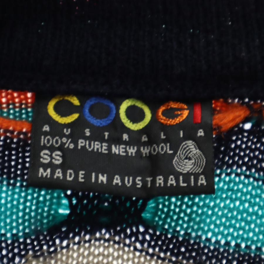 COOGI クージー 90s オールド オーストラリア製 総柄 長袖 Vネック 3D