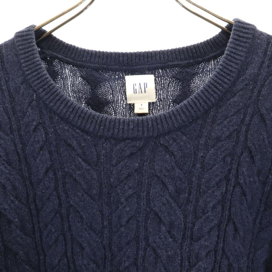 GAP（ギャップ） ウール ケーブル編み 長袖 セーター S ネイビー