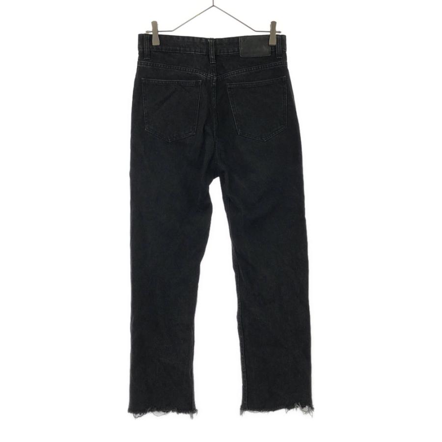 ZARA（ザラ） ストレートデニムパンツ 6 ブラック ボタンフライ カット 