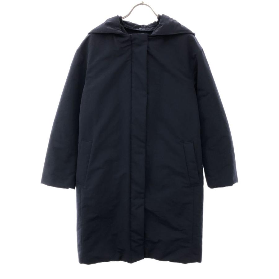 ユニクロ（UNIQLO） フード付き ダウンコート M ネイビー レディース