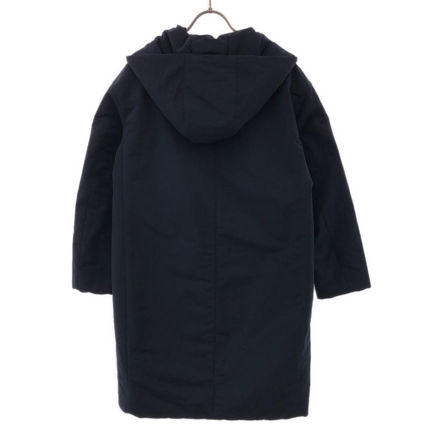 【+J×UNIQLO】 ネイビー フード付きダウンジャケット Mコートアウター ユニクロ（UNIQLO） フード付き ダウンコート M ネイビー レディース