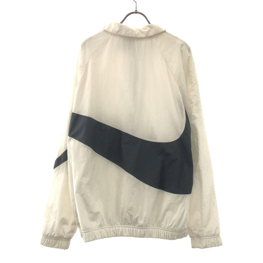 NIKE（ナイキ） ロゴ刺繍 ナイロンジャケット L ホワイト×ブラック