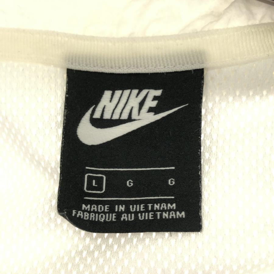 NIKE（ナイキ） ロゴ刺繍 ナイロンジャケット L ホワイト×ブラック