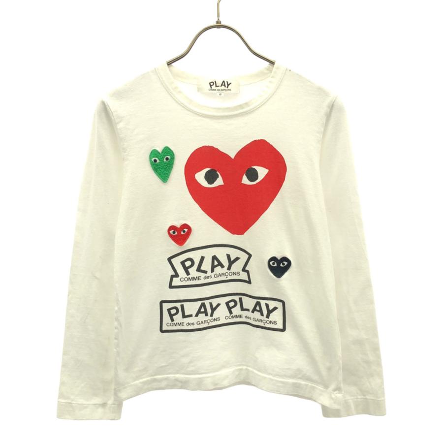 PLAY COMME des GARÇONS ホワイト長袖Tシャツ S PLAY COMME des GARÇONS 長袖Tシャツ S ホワイト PLAY COMME des