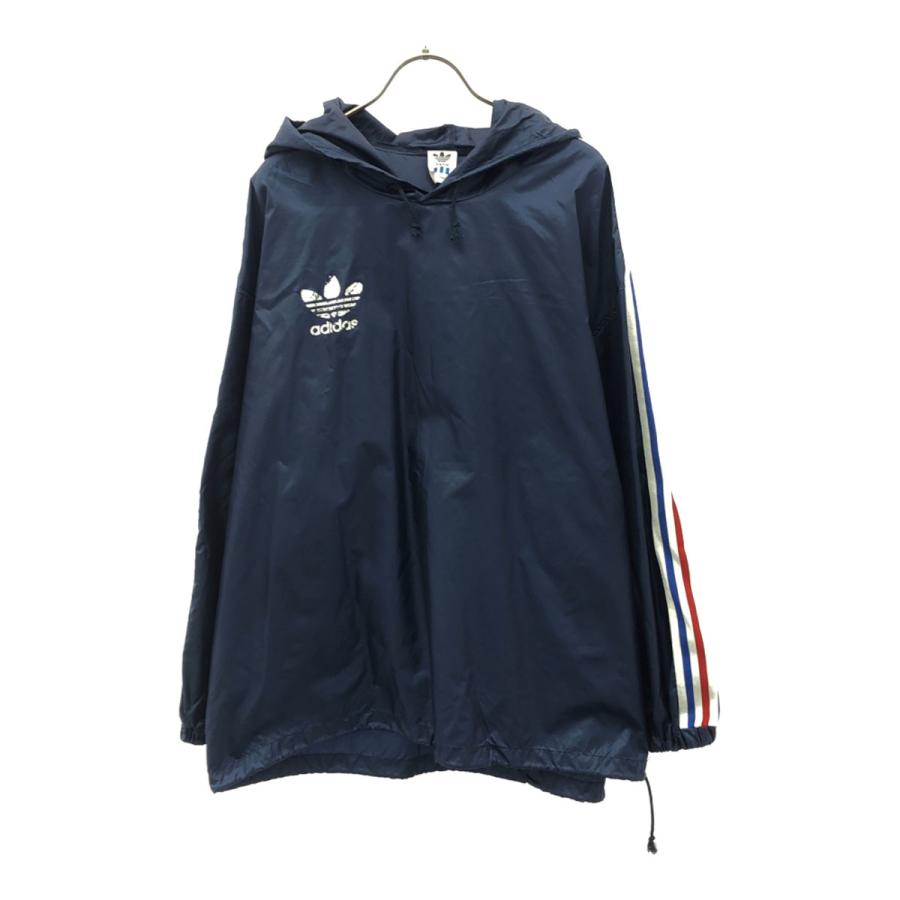 adidas アディダス 80s デサント製 ASR-8181A ヴィンテージ トレフォイルロゴ プリント 長袖 ナイロン パーカー バックプリント メンズ adidas（アディダス） 80s デサント製 ASR-8181A ヴィンテージ