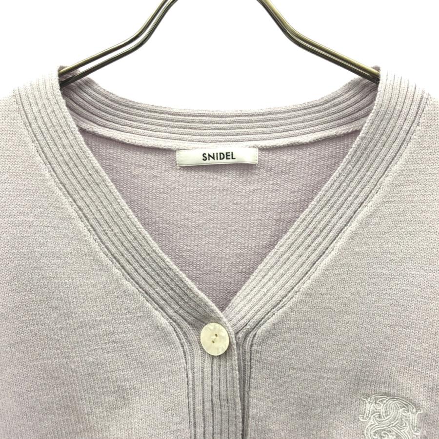 SNIDEL（スナイデル） ロゴ刺繍 長袖 ショート丈 ニットカーディガン F 