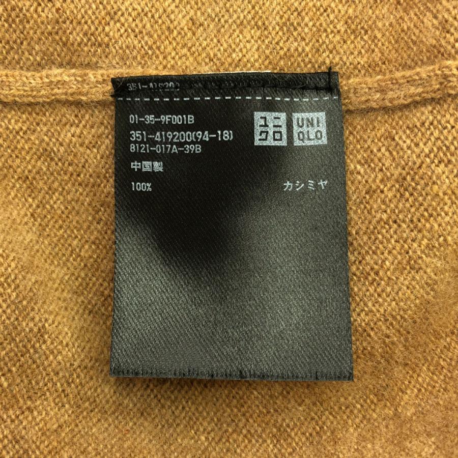 ユニクロ（UNIQLO） カシミヤ100％ 長袖 Vネック セーター L キャメル 