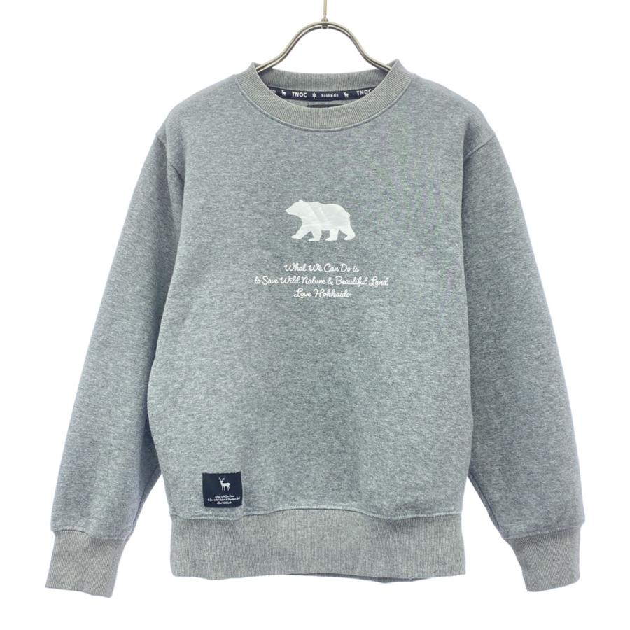 TNOC ティーノック プリント 長袖 スウェット XS グレー トレーナー