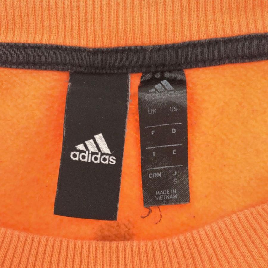 adidas（アディダス） プリント 長袖 トレーナー S オレンジ 裏起毛 