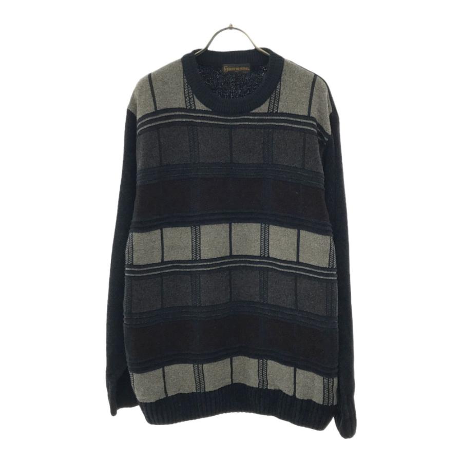 GIANNI VALENTINO（ジャンニバレンチノ） 格子柄 長袖 セーター LL